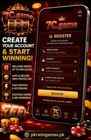 7C Game Mobile Registration Interface