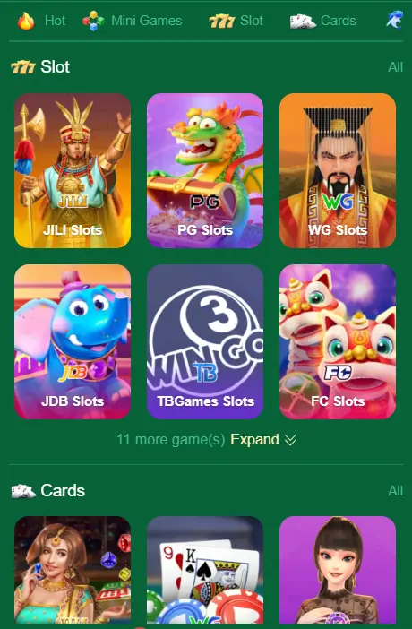 C222 Game varieties Interface