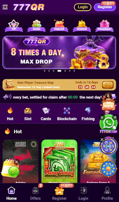 777QR Game Homepage Screenshot