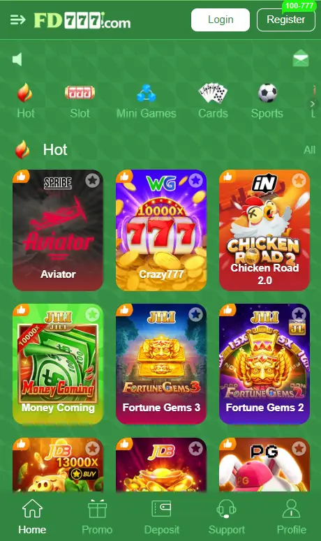 FD777 Game Home page